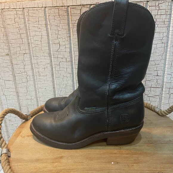 Dan Post Western Work Cowboy Black Leather Waterproof Albuquerque Pull-On Boot 9 - Picture 2 of 6